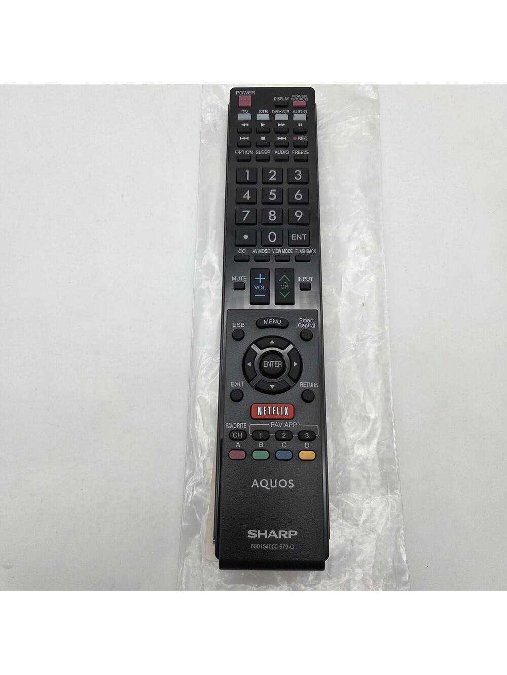 Genuine Sharp 600154000-579-G Remote Control OEM For Aquos LED TVs LC-50LE650 +